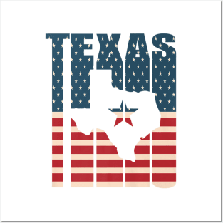 Lone Star Texas American Flag Patriot Posters and Art